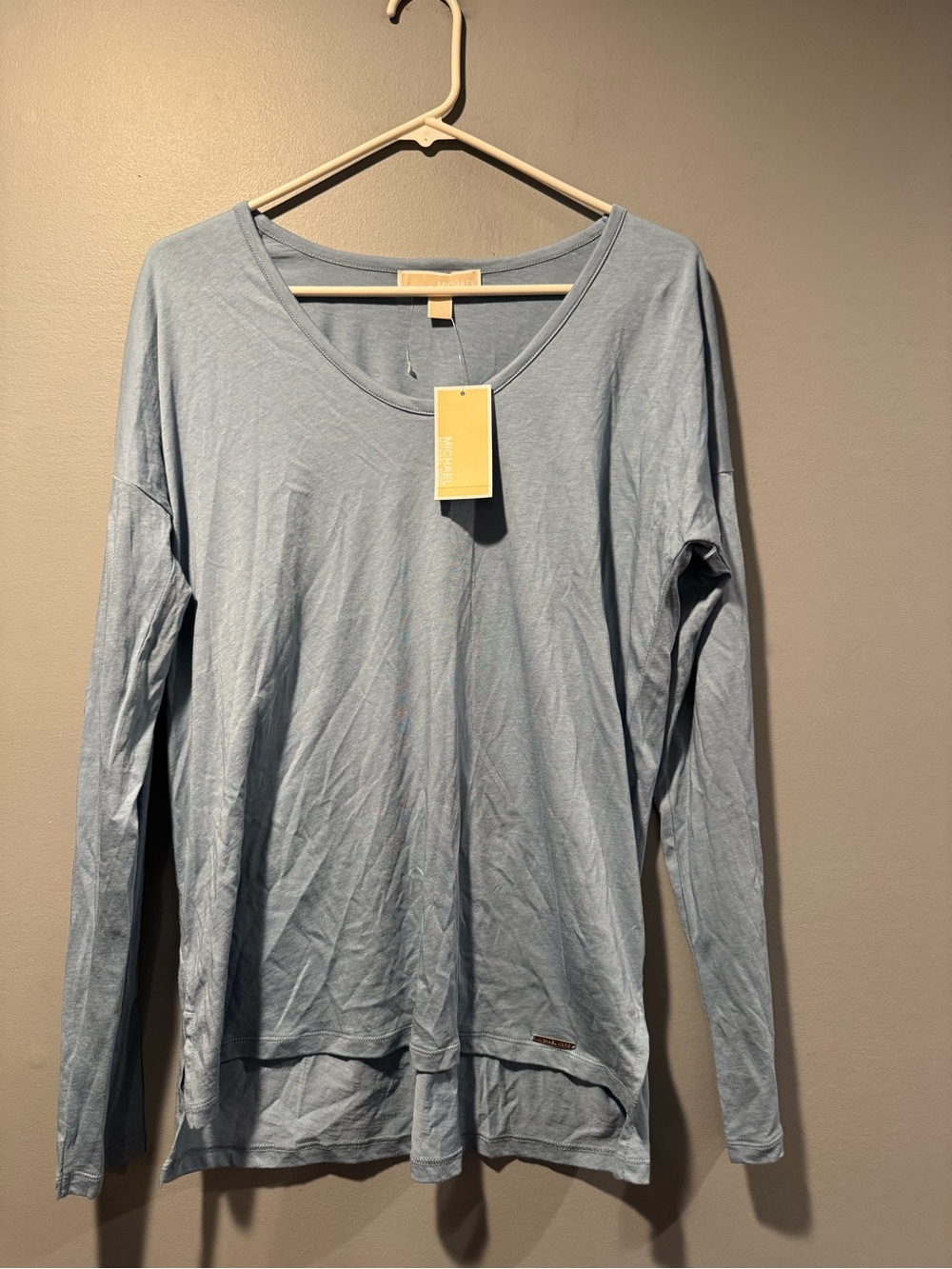 * Michael Kors Blue V-Neck Long Sleeve T-Shirt